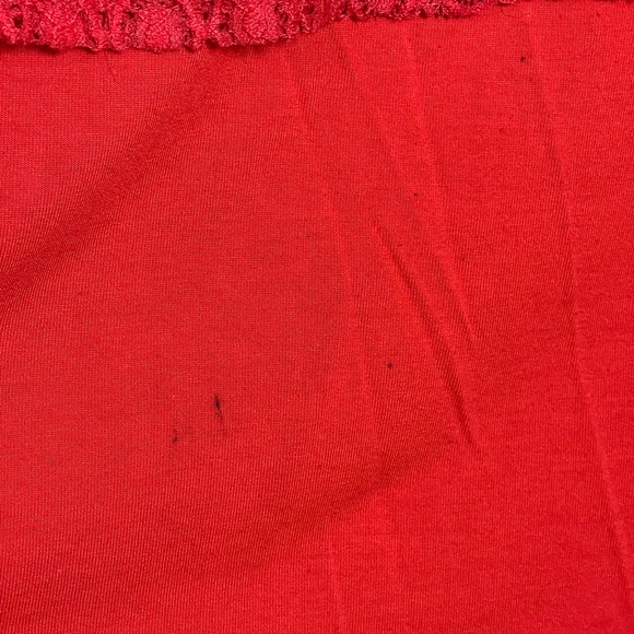 Elle sleeveless red orange lace Peter Pan collar blouse XXL - Picture 5 of 5